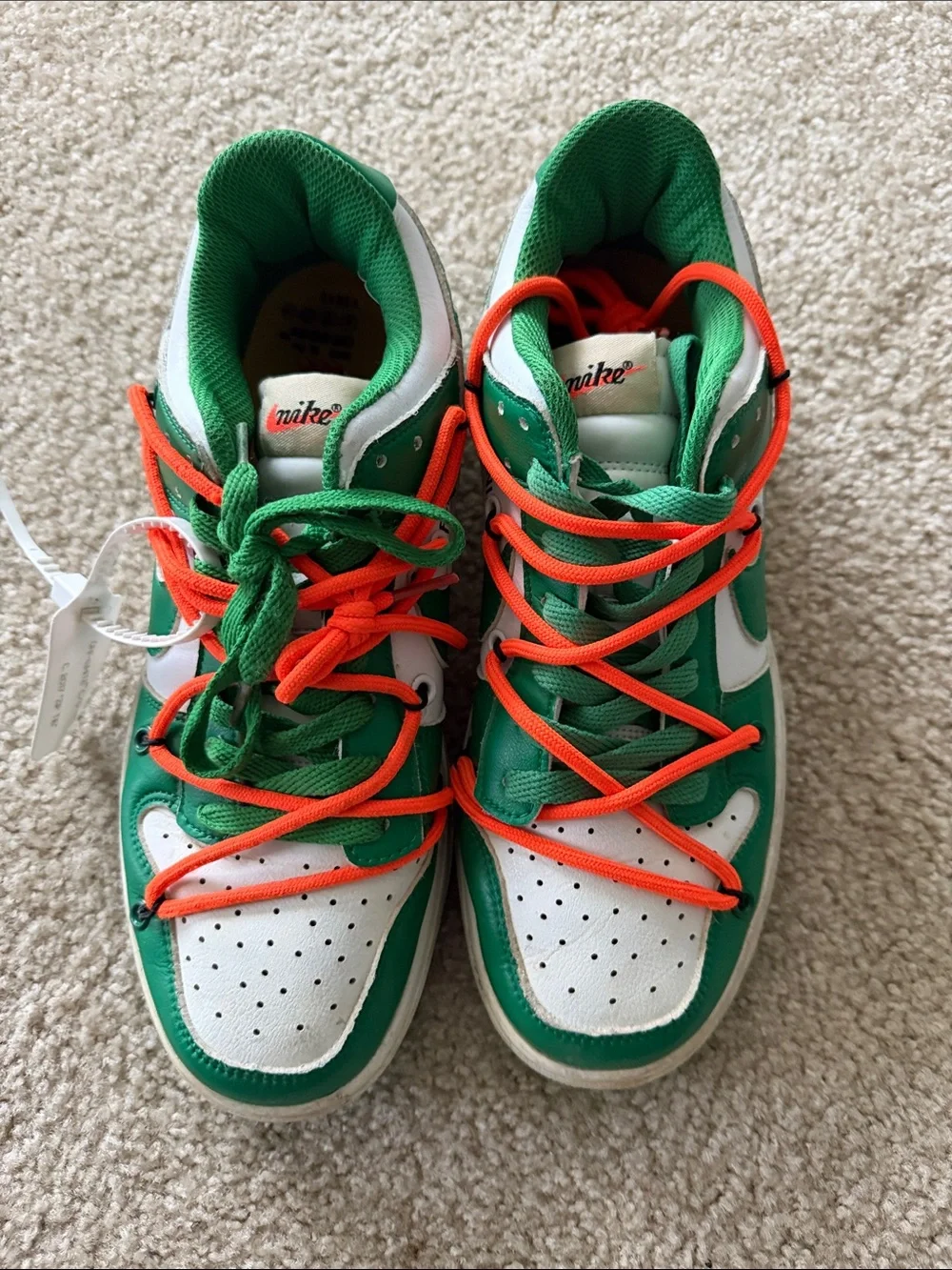 Nike Kids White, Green & Orange High-Top Sneakers